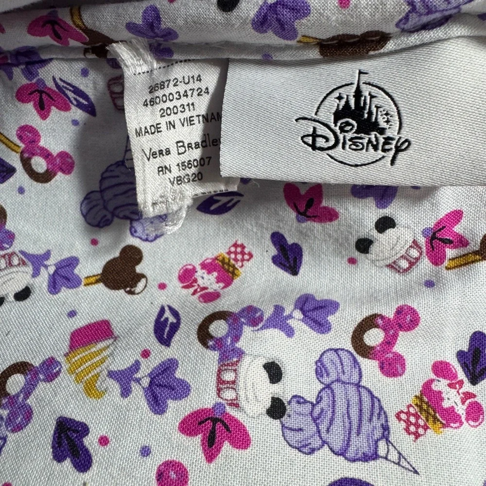 Vera Bradley Disney Mickey Paisley Celebration Quilted Backpack Purple Grey